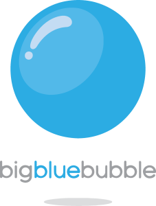 Big Blue Bubble Logo Vector