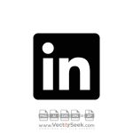 Black Linkedin Icon Vector