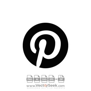 Black Pinterest Icon Vector