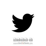 Black Twitter Icon Vector