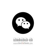 Black Wechat Icon Vector