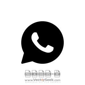 Black Whatsapp Icon Vector