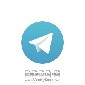 Blue Telegram Icon Vector