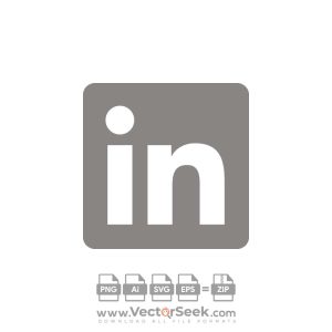 Grey Linkedin Icon Vector