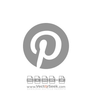 Grey Pinterest Icon Vector
