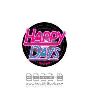 Happy Days Fast Food Logo Vector