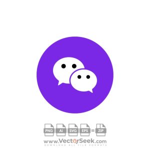 Purple Wechat Icon Vector