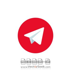 Red Telegram Icon Vector