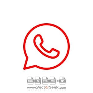 Red Whatsapp Icon Vector