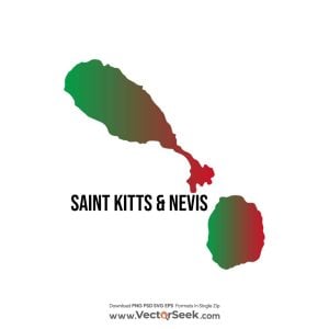 Saint Kitts & Nevis Map Vector