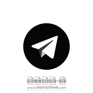 White Telegram Icon Vector