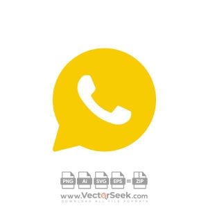 Yellow Whatsapp Icon Vector