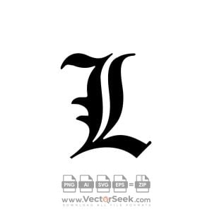 L letter from Death Note Logo Vector