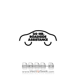 24 Hr. Roadside Assistance Logo Vector