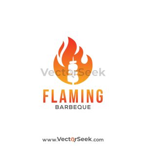 Flaming Barbeque Logo Vector