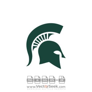 Michigan State University Spartan Helmet Logo Vector