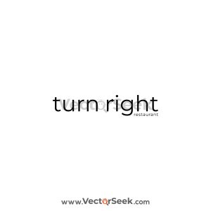 Turn Right Restaurant Logo Vector