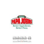 Papa Johns Pizza WTagline Logo Vector