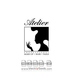 Atelier MakeUp Hair Nails Logo Vector