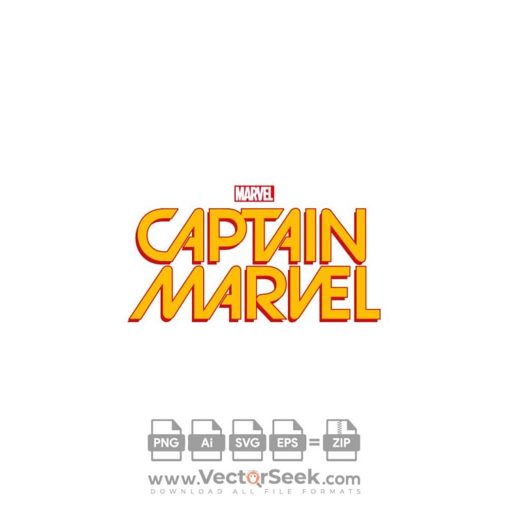 Captain Marvel Comic Book Logo Vector