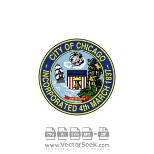 City of Chicago Incorporated 4th March 1837 Logo Vector