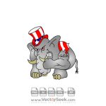 G.O.P. Republican Elephant Logo Vector