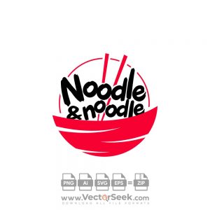 Noodle & Noodle Logo Vector