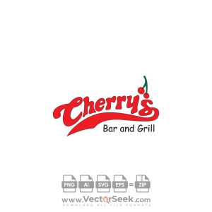 Cherrys Bar Grill   Green Stems Logo Vector