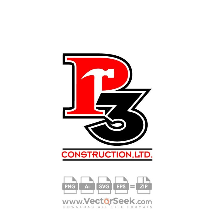 P3 CONSTRUCTION Logo Vector