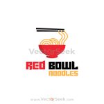 Red Bowl Noodles Logo Template