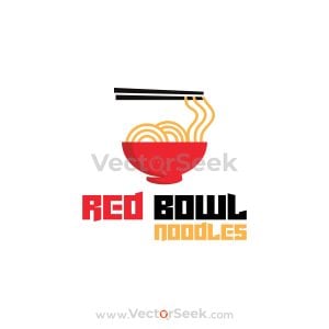 Red Bowl Noodles Logo Template 01