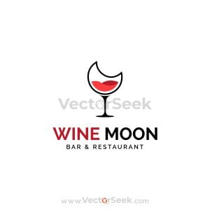 Wine Moon Bar & Restaurant Logo Template 01