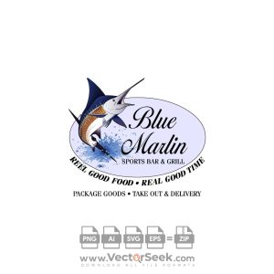 Blue Marlin Cafe Logo Vector