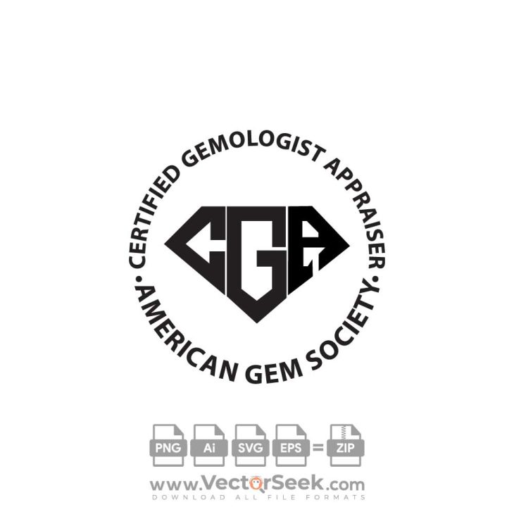 Certified Gemologist Appraiser Logo Vector
