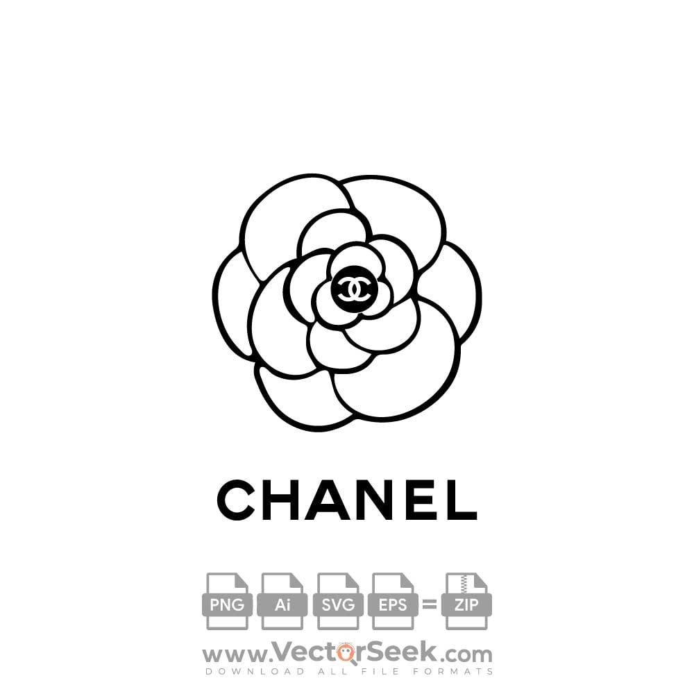 Chanel Camellia flower logo machine embroidery design