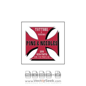 Pins & Needles Tattoo Logo Vector