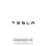 Tesla Black Text Logo Vector