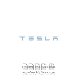 Tesla Blue Text Logo Vector