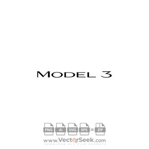 Tesla Model 3 Text Logo Vector
