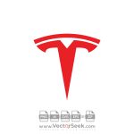 Tesla Red Symbol Logo Vector