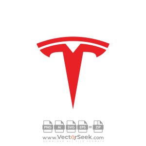 Tesla Red Symbol Logo Vector 01