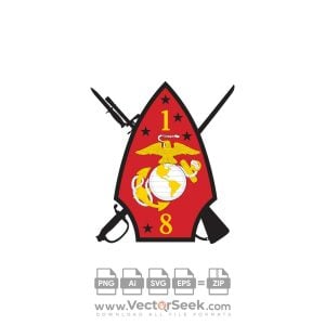 1st Battalion 8th Marine Regiment USMC Logo Vector