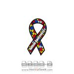 Autism Awareness Ribbon Logo Vector