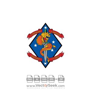 1st Battalion 4th Marine Regiment USMC Logo Vector