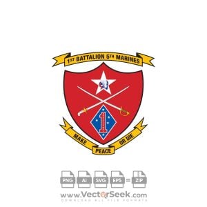 1st Battalion 5th Marine Regiment USMC Logo Vector