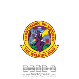 1st Battalion 9th Marine Regiment USMC Logo Vector