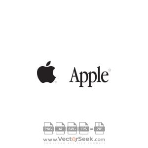 Apple Text Logo Vector