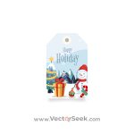 Happy Christmas Holidays Gift Tag