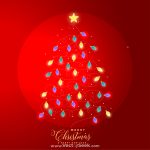 Lights Christmas Tree with red background