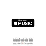 Listen on Apple Music Badge Logo Vector